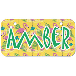 Pink Flamingo Mini/Bicycle License Plate (2 Holes) (Personalized)