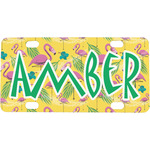 Pink Flamingo Mini / Bicycle License Plate (4 Holes) (Personalized)