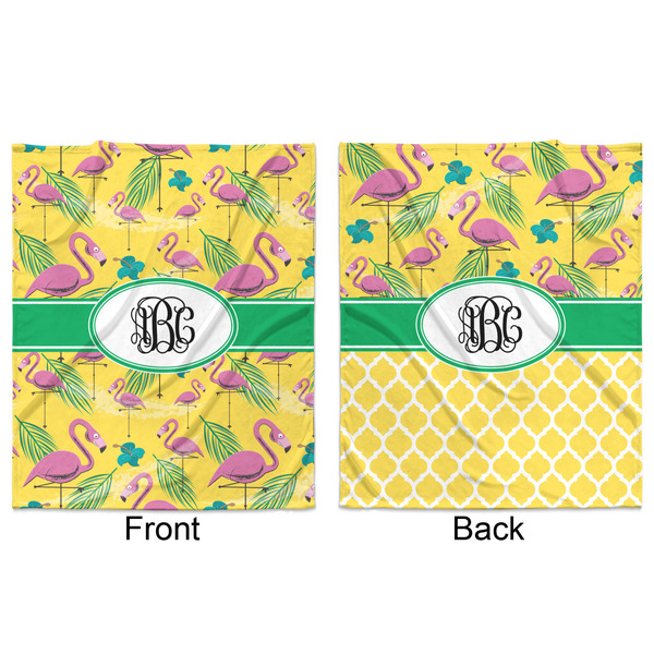 Pink Flamingo Minky Blanket - 50"x60" - Double Sided - Front & Back