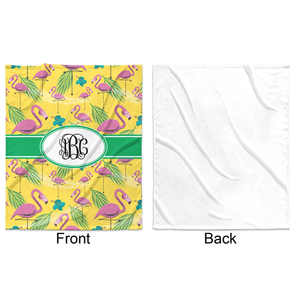 Pink Flamingo Minky Blanket - 50"x60" - Single Sided - Front & Back