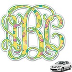 Pink Flamingo Monogram Car Decal (Personalized)
