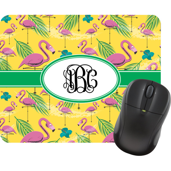 Custom Pink Flamingo Rectangular Mouse Pad (Personalized)
