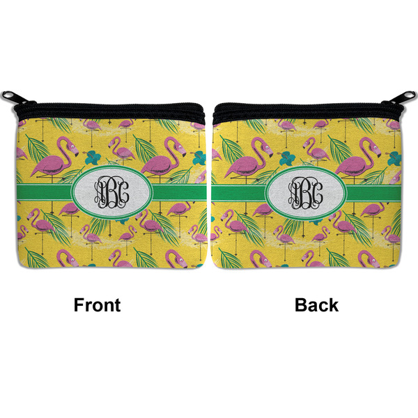 Pink Flamingo Neoprene Coin Purse - Front & Back (APPROVAL)