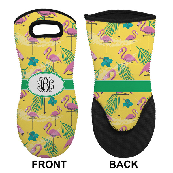 Pink Flamingo Neoprene Oven Mitt (Front & Back)