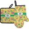 Pink Flamingo Right Oven Mitt & Pot Holder Set w/ Monogram