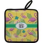 Pink Flamingo Pot Holder w/ Monogram