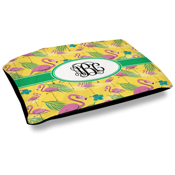 Custom Pink Flamingo Dog Bed w/ Monogram