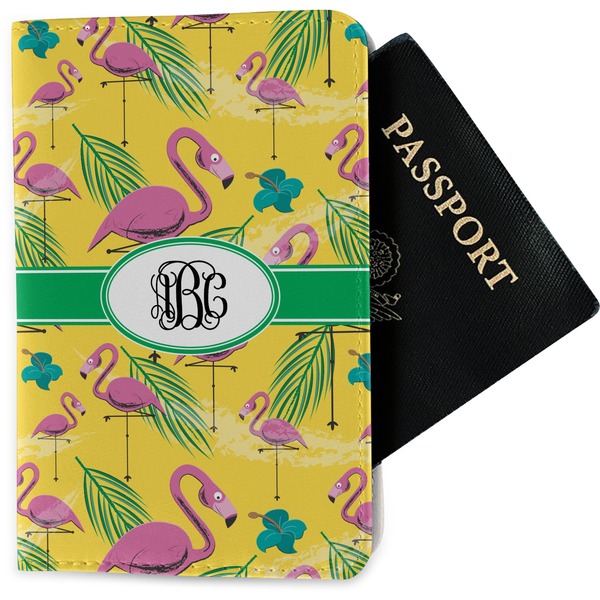 Custom Pink Flamingo Passport Holder - Fabric (Personalized)
