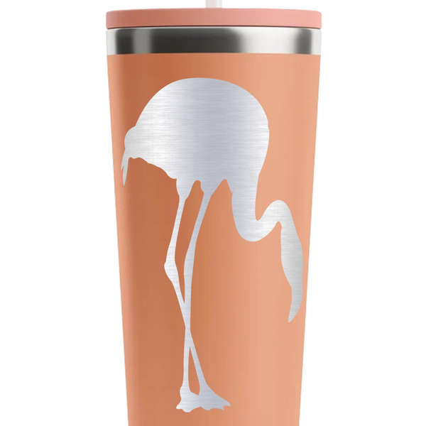 Pink Flamingo Peach RTIC Everyday Tumbler - 28 oz. - Close Up