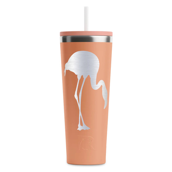 Pink Flamingo Peach RTIC Everyday Tumbler - 28 oz. - Front