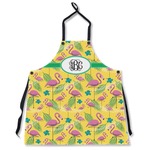 Pink Flamingo Apron Without Pockets w/ Monogram