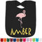 Pink Flamingo Personalized Black Bib