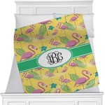 Pink Flamingo Minky Blanket - Twin / Full - 80"x60" - Double Sided (Personalized)