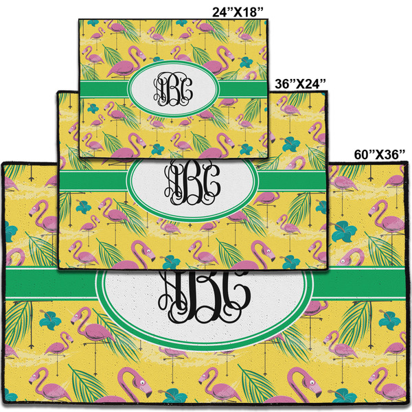 Pink Flamingo Personalized Door Mat - Group Parent IMF