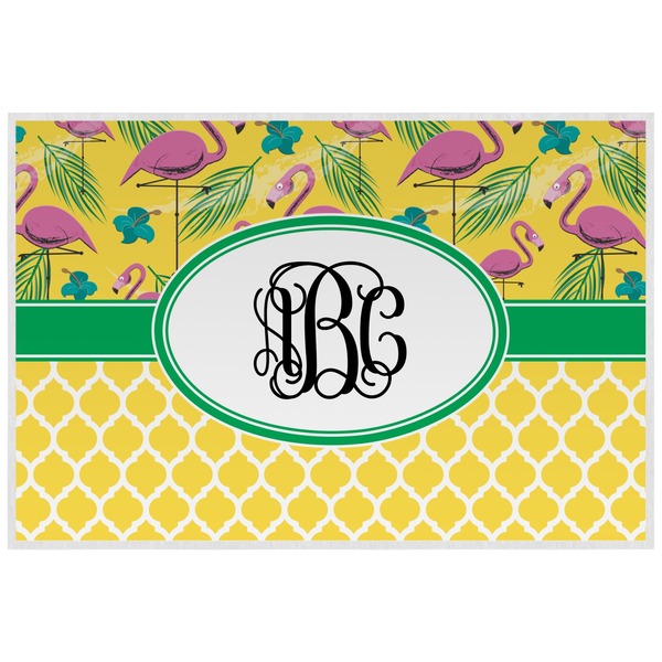 Pink Flamingo Personalized Placemat (Back)