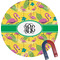 Pink Flamingo Round Fridge Magnet (Personalized)