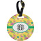 Pink Flamingo Personalized Round Luggage Tag