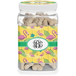 Pink Flamingo Dog Treat Jar (Personalized)
