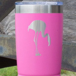 Pink Flamingo 20 oz Stainless Steel Tumbler - Pink - Double Sided (Personalized)