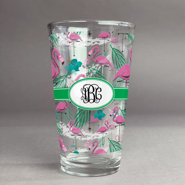Custom Pink Flamingo Pint Glass - Full Print (Personalized)