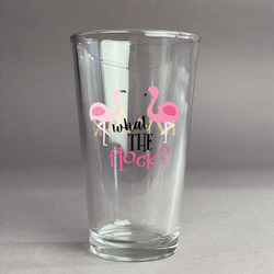Pink Flamingo Pint Glass - Full Color Logo (Personalized)