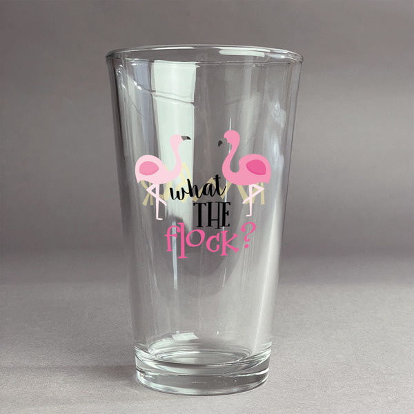 Custom Pink Flamingo Pint Glass - Full Color Logo (Personalized)
