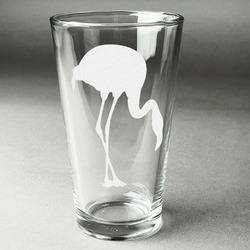 Pink Flamingo Pint Glass - Engraved (Single)