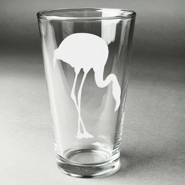 Custom Pink Flamingo Pint Glass - Engraved