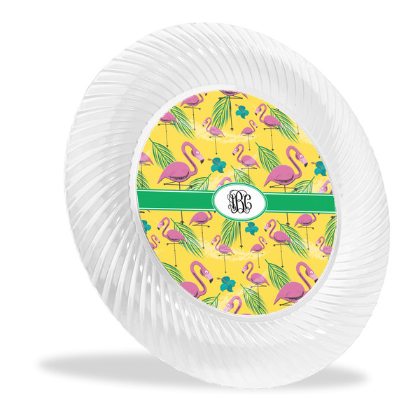 Custom Pink Flamingo Plastic Party Dinner Plates - 10" (Personalized)