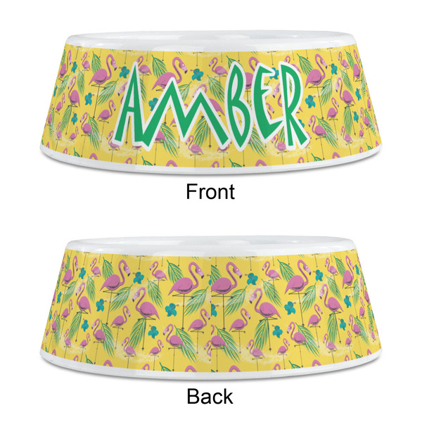 Pink Flamingo Plastic Pet Bowls - Medium - APPROVAL