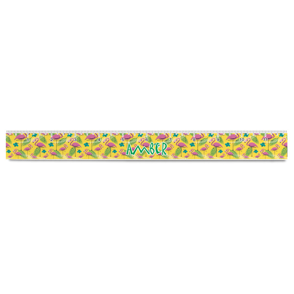 Pink Flamingo Plastic Ruler - 12" - FRONT