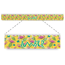 Pink Flamingo Plastic Ruler - 12" (Personalized)