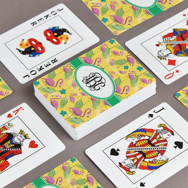 Pink Flamingo Playing Cards - Front & Back View