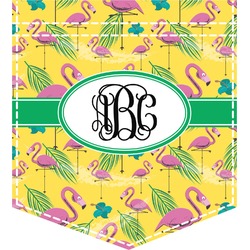 Pink Flamingo Iron On Faux Pocket (Personalized)