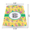 Pink Flamingo Poly Film Empire Lampshade - Dimensions