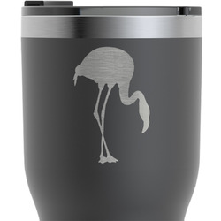 Pink Flamingo RTIC Tumbler - Black - Engraved Front & Back (Personalized)