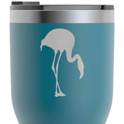 Pink Flamingo RTIC Tumbler - Dark Teal - Laser Engraved - Double-Sided (Personalized)