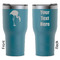 Pink Flamingo RTIC Tumbler - Dark Teal - Double Sided - Front & Back