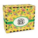 Pink Flamingo Wood Recipe Box - Full Color Print (Personalized)