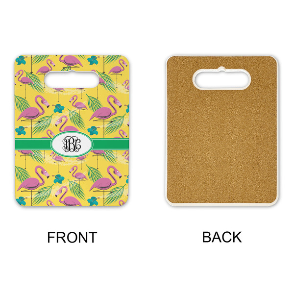 Pink Flamingo Rectangle Trivet with Handle - APPROVAL