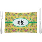 Pink Flamingo Glass Rectangular Lunch / Dinner Plate (Personalized)