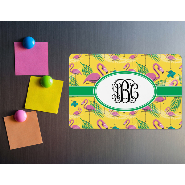 Pink Flamingo Rectangular Fridge Magnet - LIFESTYLE