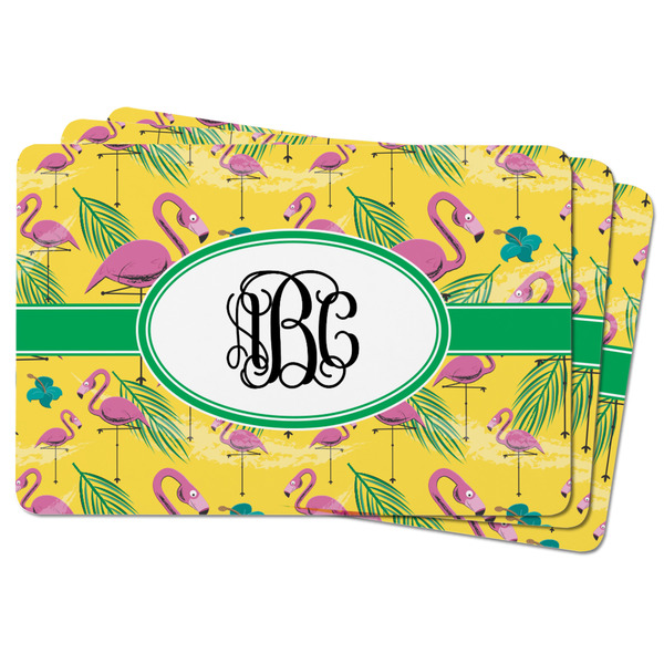 Pink Flamingo Rectangular Fridge Magnet - THREE