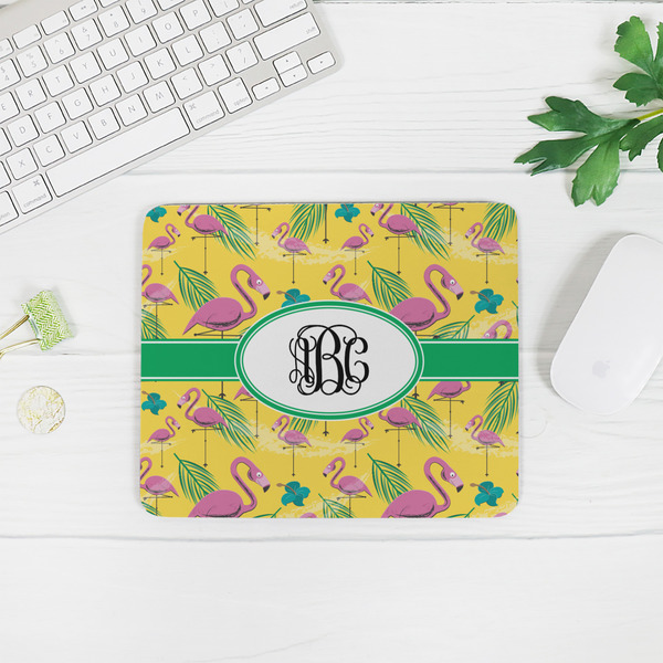 Pink Flamingo Rectangular Mouse Pad - LIFESTYLE 2