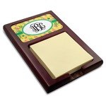 Pink Flamingo Red Mahogany Sticky Note Holder (Personalized)