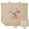 Pink Flamingo Reusable Cotton Grocery Bag - Front & Back View