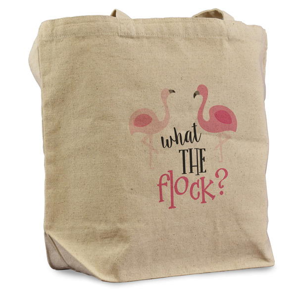 Custom Pink Flamingo Reusable Cotton Grocery Bag