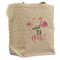 Pink Flamingo Reusable Cotton Grocery Bag - Front View