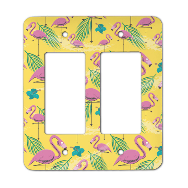 Custom Pink Flamingo Rocker Style Light Switch Cover - Two Switch
