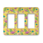 Pink Flamingo Rocker Style Light Switch Cover - Three Switch